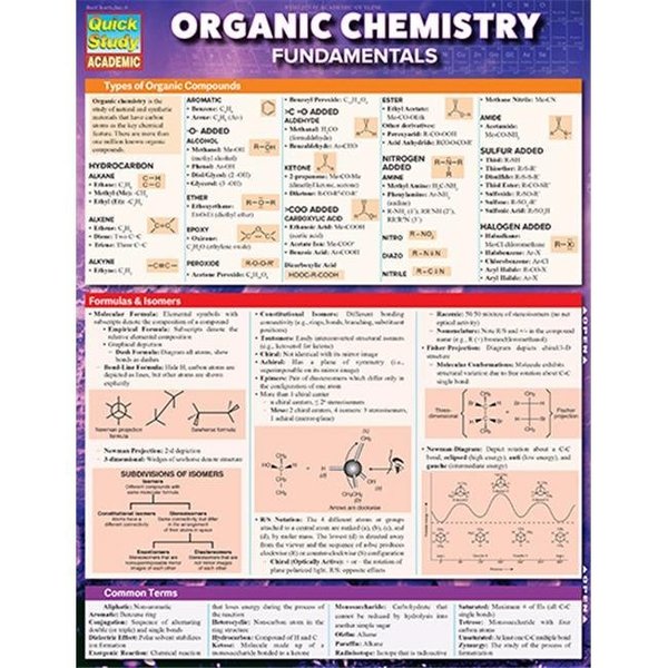 Barcharts BarCharts 9781423228172 Organic Chemistry Fundamentals Quickstudy Easel 9781423228172